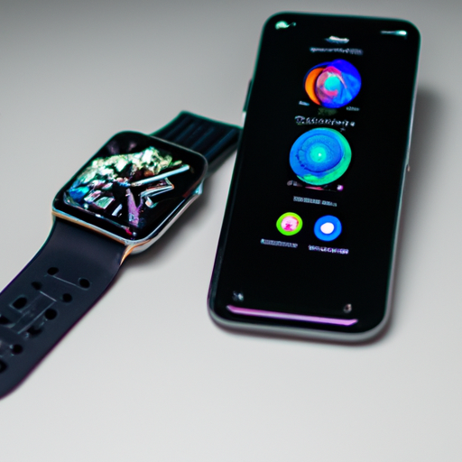 תמונה המציגה את Apple Watch על מסך של אייפון ואת Samsung Galaxy Watch על מסך של טלפון סמסונג, המציינת את התאימות שלהם